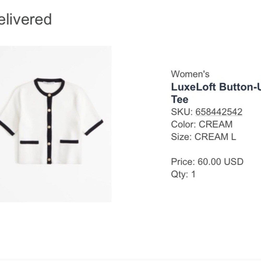 Abercrombie & Fitch Cream Short Sleeve Button Down Shirt